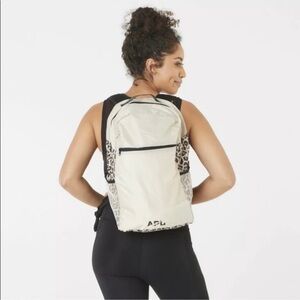 APL All Purpose Packable Backpack Tan Leopard Print Adjustable Mesh Side Pockets
